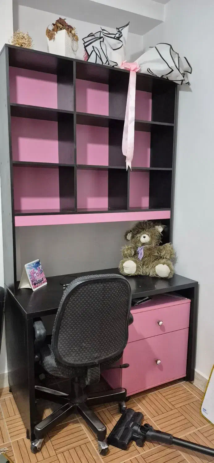 کتابخانه و میزتحریر|کتابخانه، شلف، قفسه‌های دیواری|قائم‌شهر, |دیوار