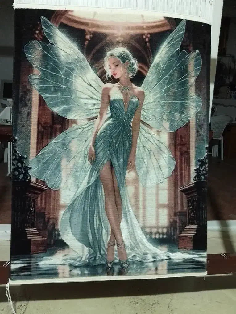 تابلو فرش دستباف طرح زنها فرشته اند وعبور درشکه|تابلو فرش|شاهرود, |دیوار