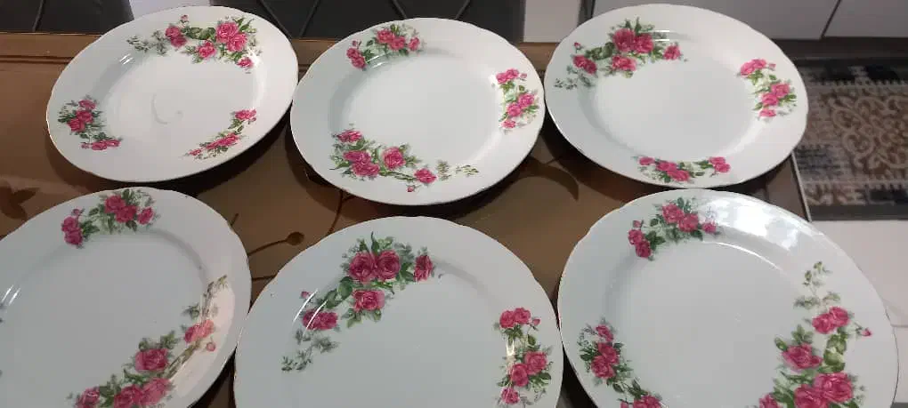 بشقاب چینی گل سرخی|ظروف سرو و پذیرایی|رشت, رشتیان|دیوار