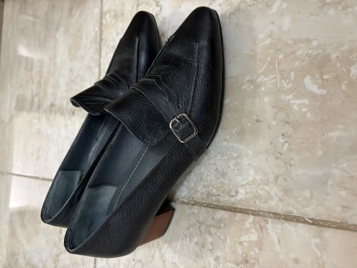 کفش چرم مشکی|کیف، کفش، کمربند|آران و بیدگل, |دیوار