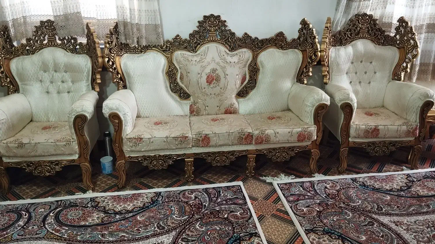 مبل سلطنتی 7نفره|مبلمان خانگی و میز عسلی|کنگاور, |دیوار