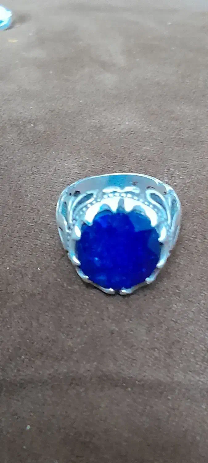 انگشتر نقره  یاقوت  کبود|جواهرات|قم, خاکفرج|دیوار