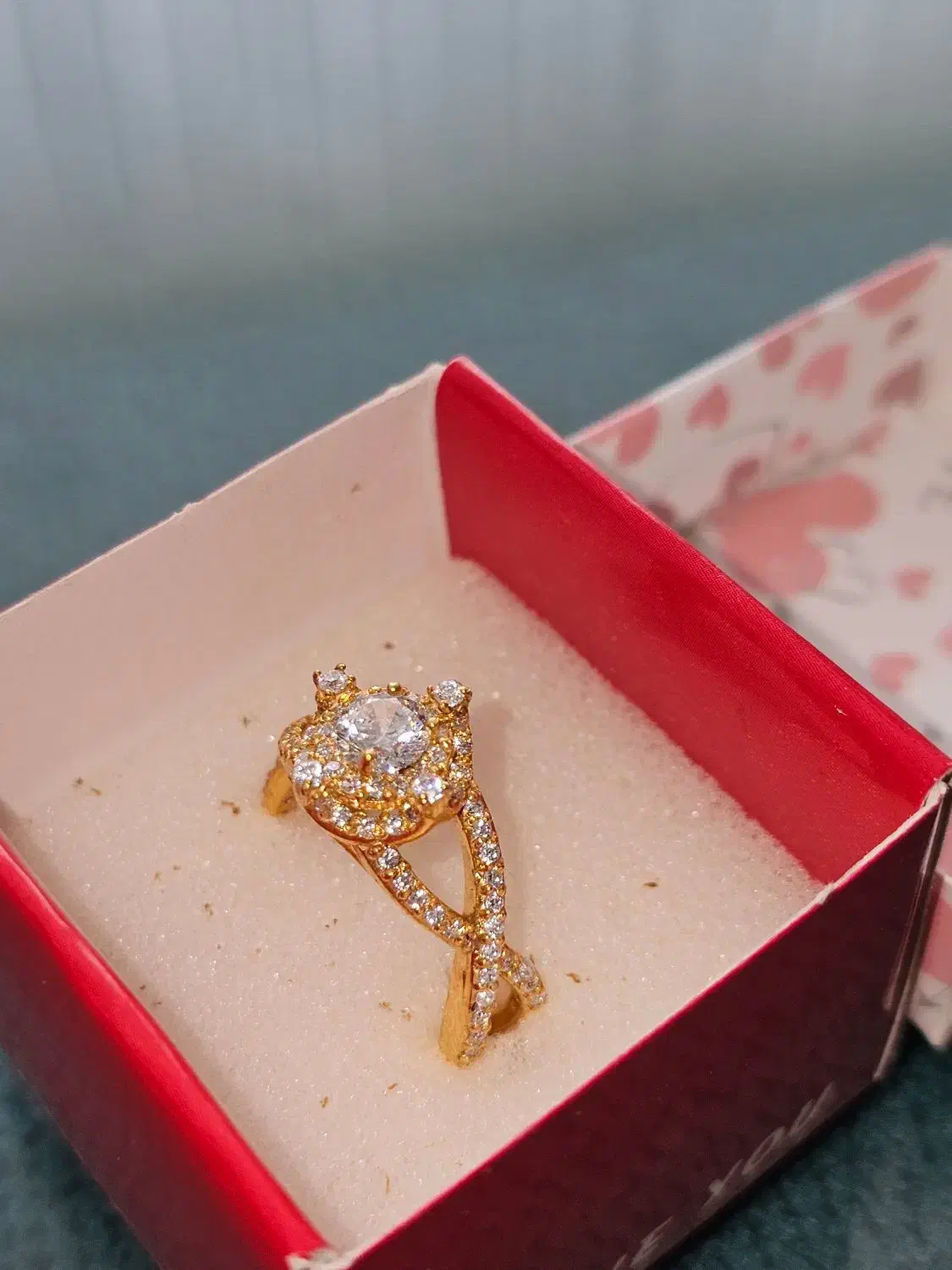 حلقه نقره اب کاری طلا|جواهرات|شاهینشهر, فردوسی|دیوار