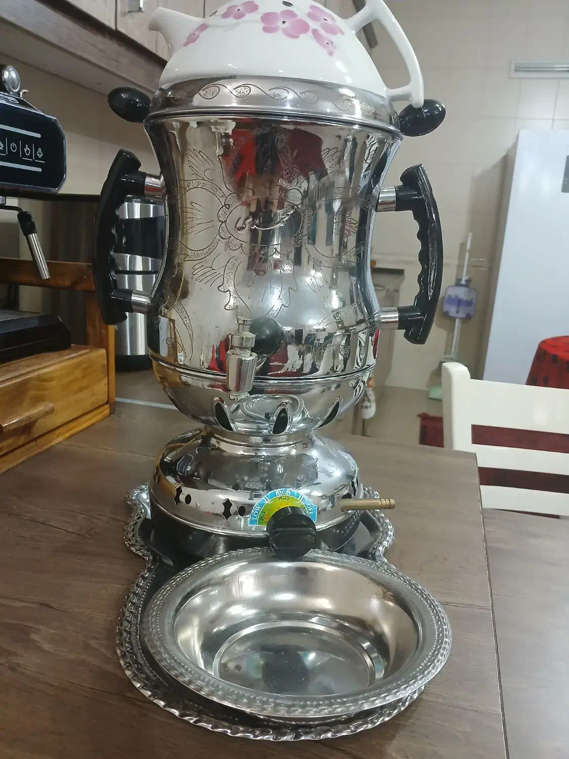 سماور استیل تمیز با قوری|سماور، چای‌ساز، قهوه‌ساز|شاهین‌شهر, عطار|دیوار