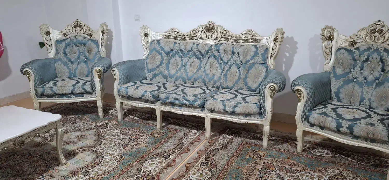 مبل سلطنتی ۹نفره|مبلمان خانگی و میز عسلی|قائمشهر, |دیوار