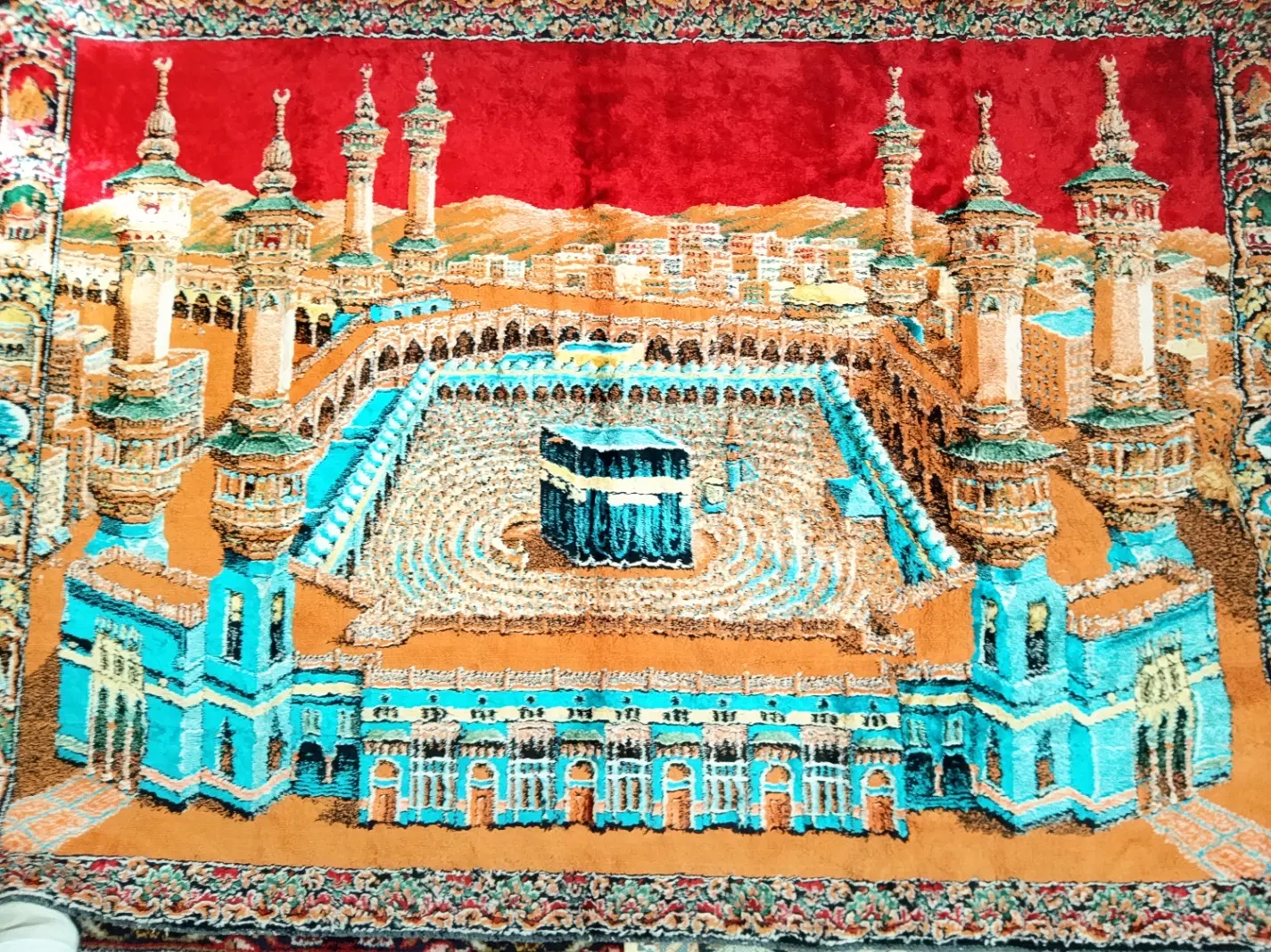 دیوار کوب مخمل ماشینی با طرح کعبه|تابلو فرش|تهران, هاشمآباد (شهرری)|دیوار