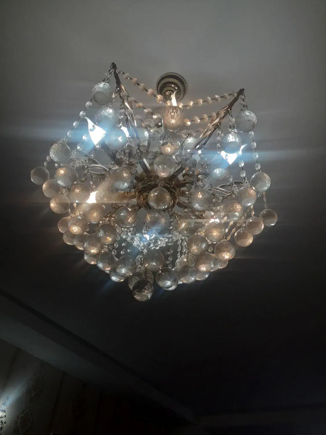 لوستر برنز اصل با کریستال های اتریشی|لوستر و چراغ آویز|کرج, حصارک بالا|دیوار