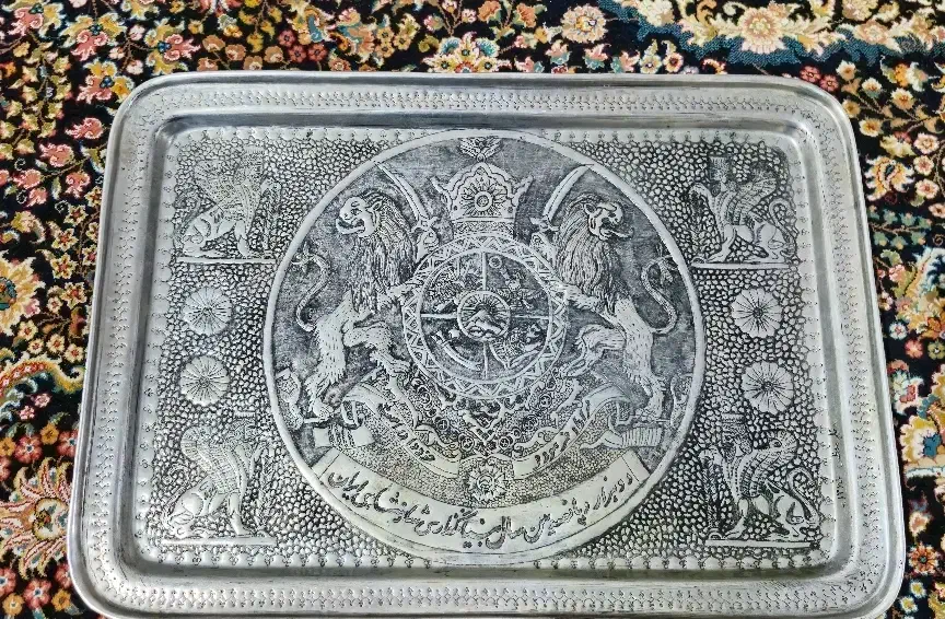 سینی ورشو قلم زنی عطیقه|کلکسیون اشیاء عتیقه|الیگودرز, |دیوار