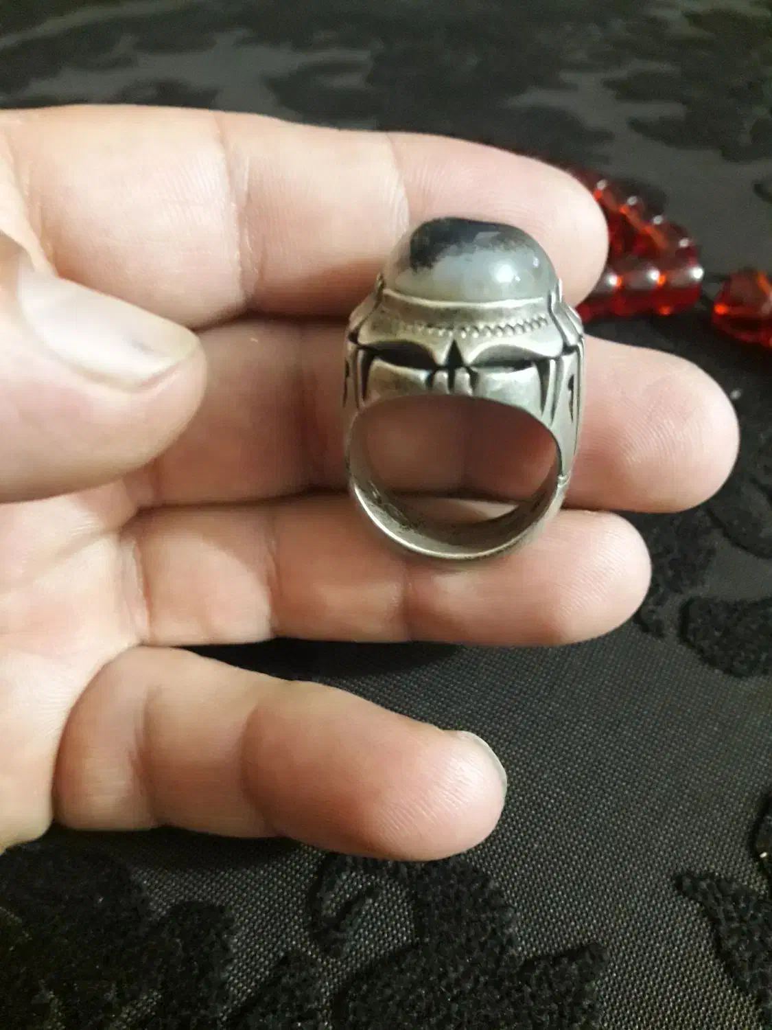 فروش انگشتر شجر با رکاب نقره اصل|جواهرات|بیجار, |دیوار