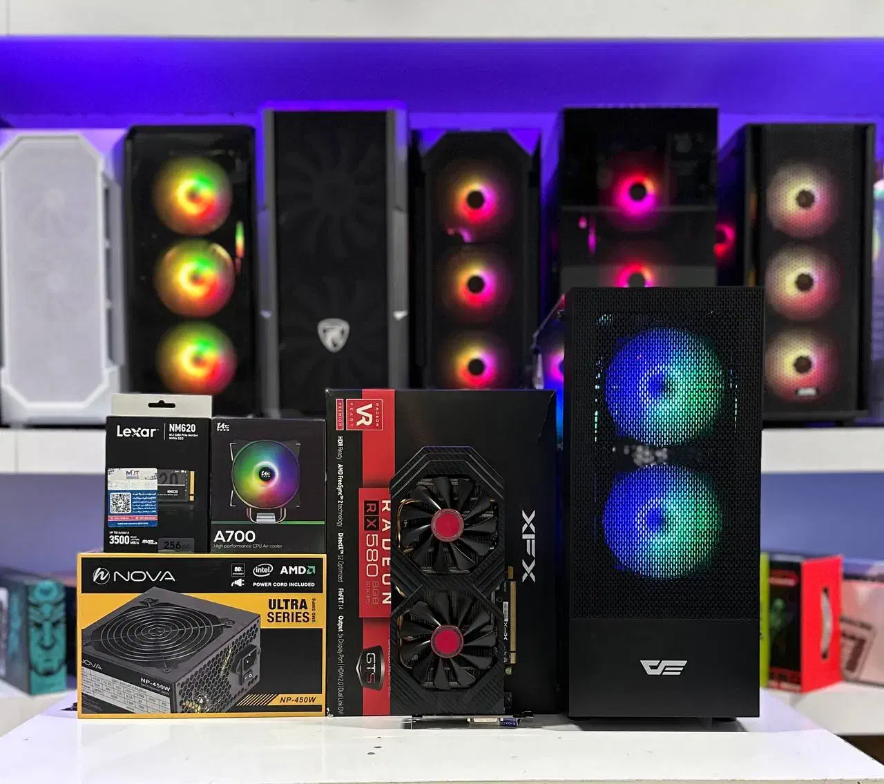 کیس گیمینگ نسل 9 گرافیک RX580 8GB رم 16 آکبند|رایانه رومیزی|مشهد, فلسطین|دیوار