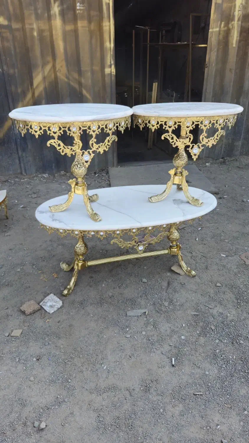 جلومبلی برنزی و عسلی برنزی|مبلمان خانگی و میز عسلی|پاکدشت, خاتون آباد|دیوار