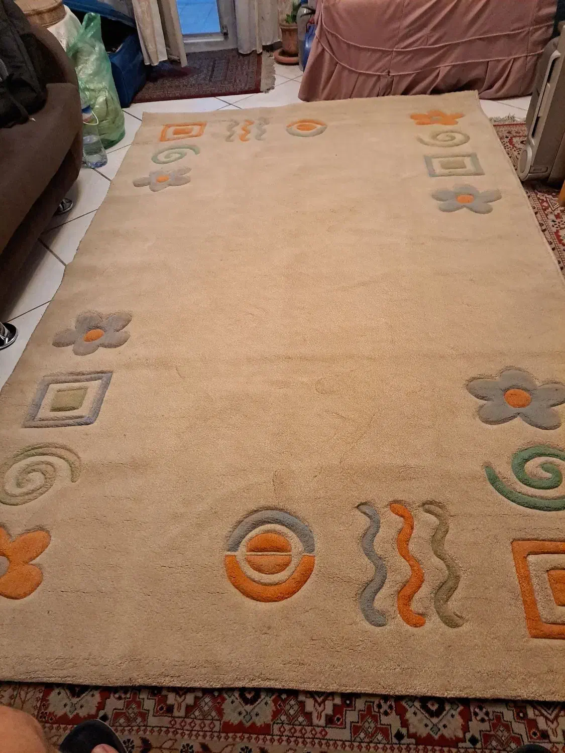 فرش ماشینی فانتزی 4 متری طرح برجسته|فرش|تهران, ستارخان|دیوار