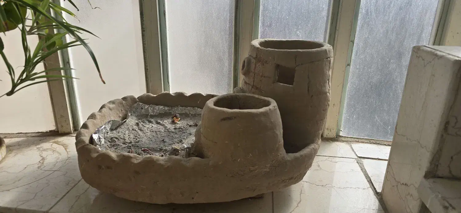 منقل گلی|ظروف پختوپز|خمینیشهر, |دیوار