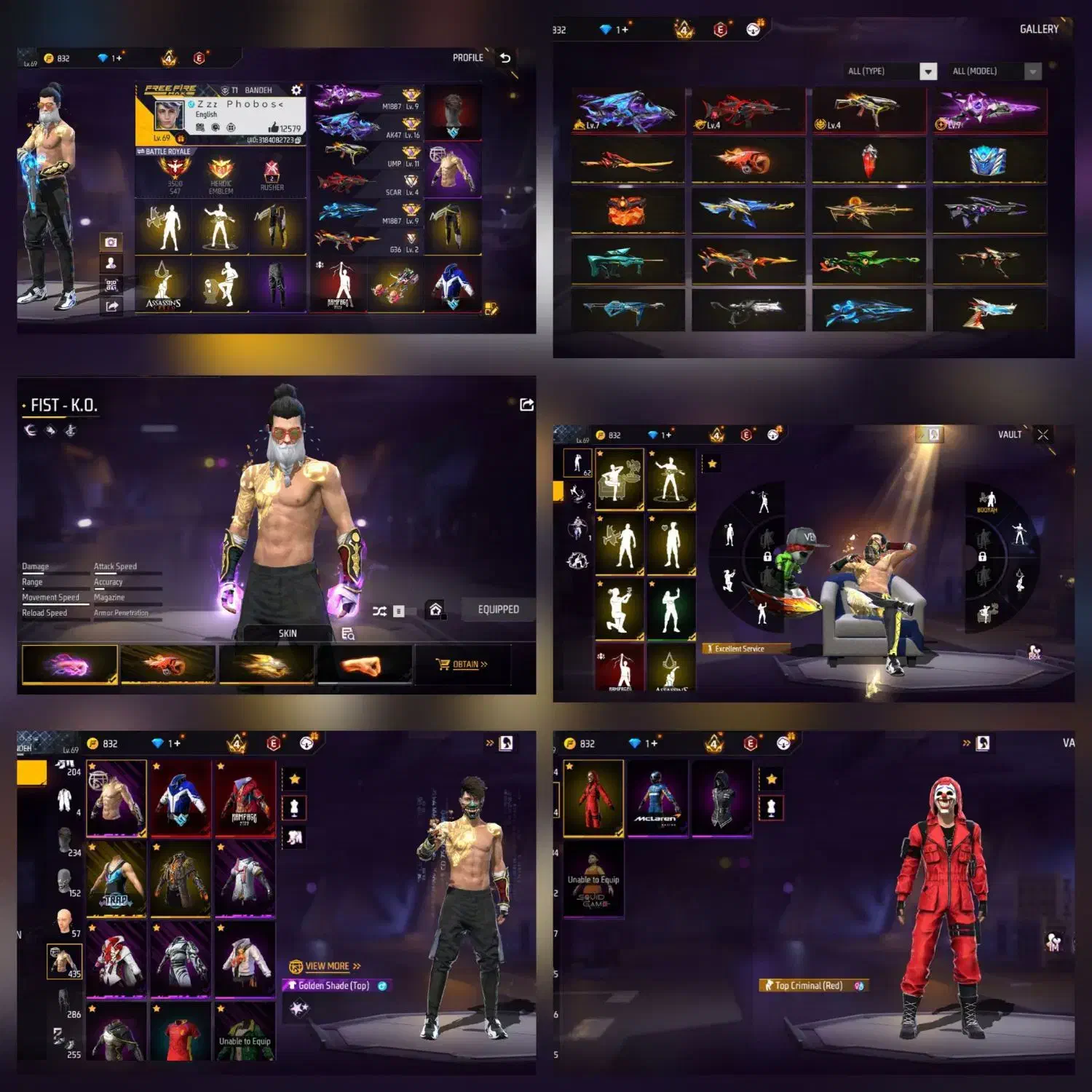 اکانت فری فایر فوری|کنسول، بازی ویدئویی و آنلاین|نورآباد, |دیوار