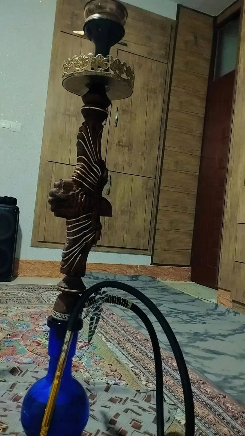 قلیان چوب گردو رخ پرنده|کلکسیون و سرگرمی|مشهد, رده|دیوار