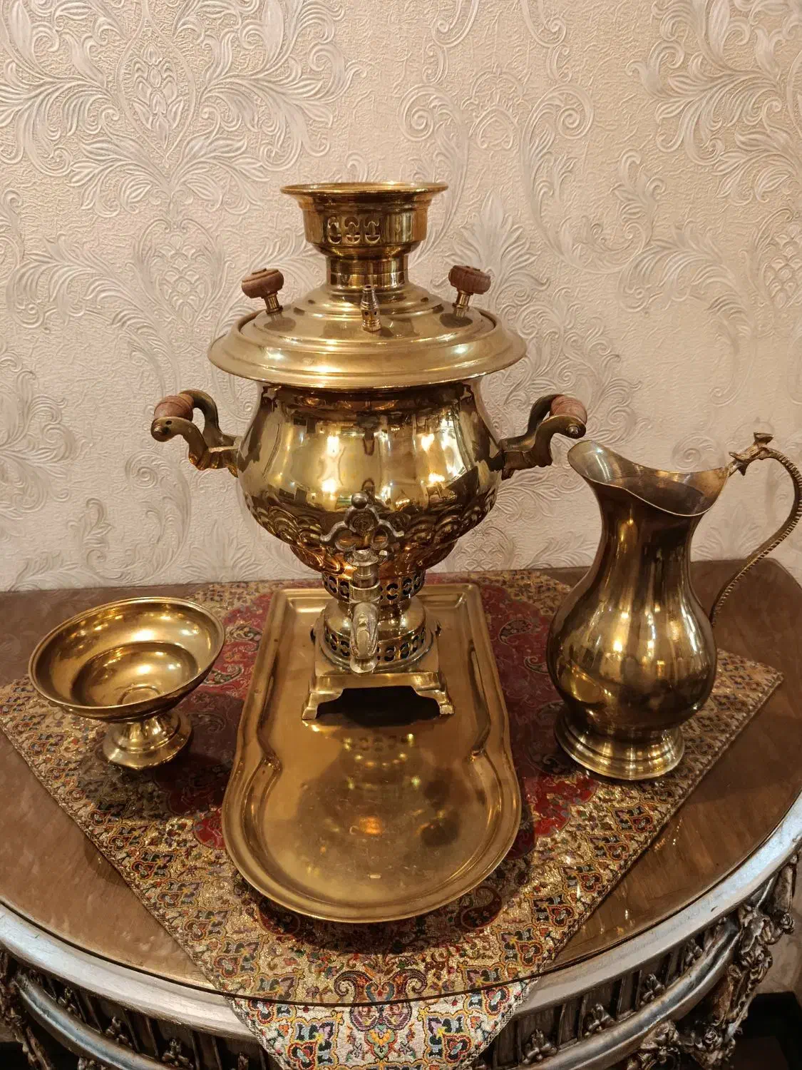 سماور برنجی . آینه وشمعدان|سماور، چای‌ساز، قهوه‌ساز|تهران, دردشت|دیوار
