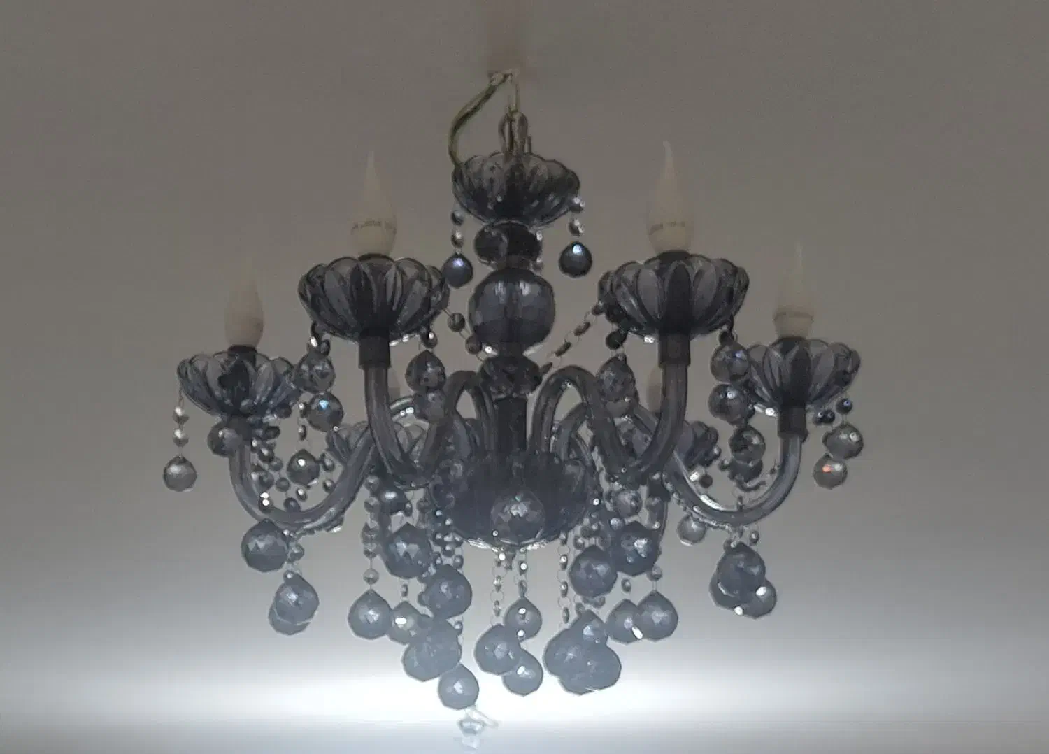 لوستر کریستالی رنگ دودی|لوستر و چراغ آویز|تهران, کوهک|دیوار