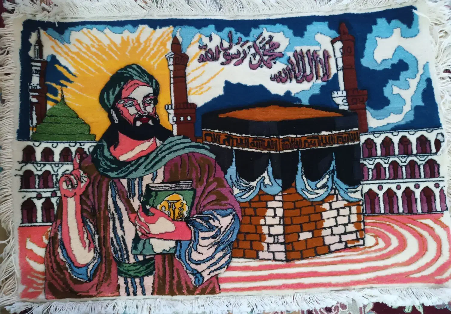 تابلو فرش دستبافت طرح مکه|تابلو فرش|پاکدشت, پاکدشت (مامازند)|دیوار