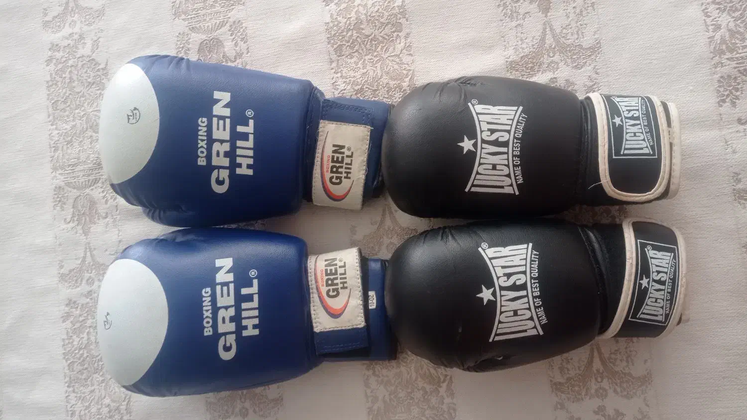 دستکش بوکس آبی چرم اصل|تجهیزات ورزشی|اهر, |دیوار