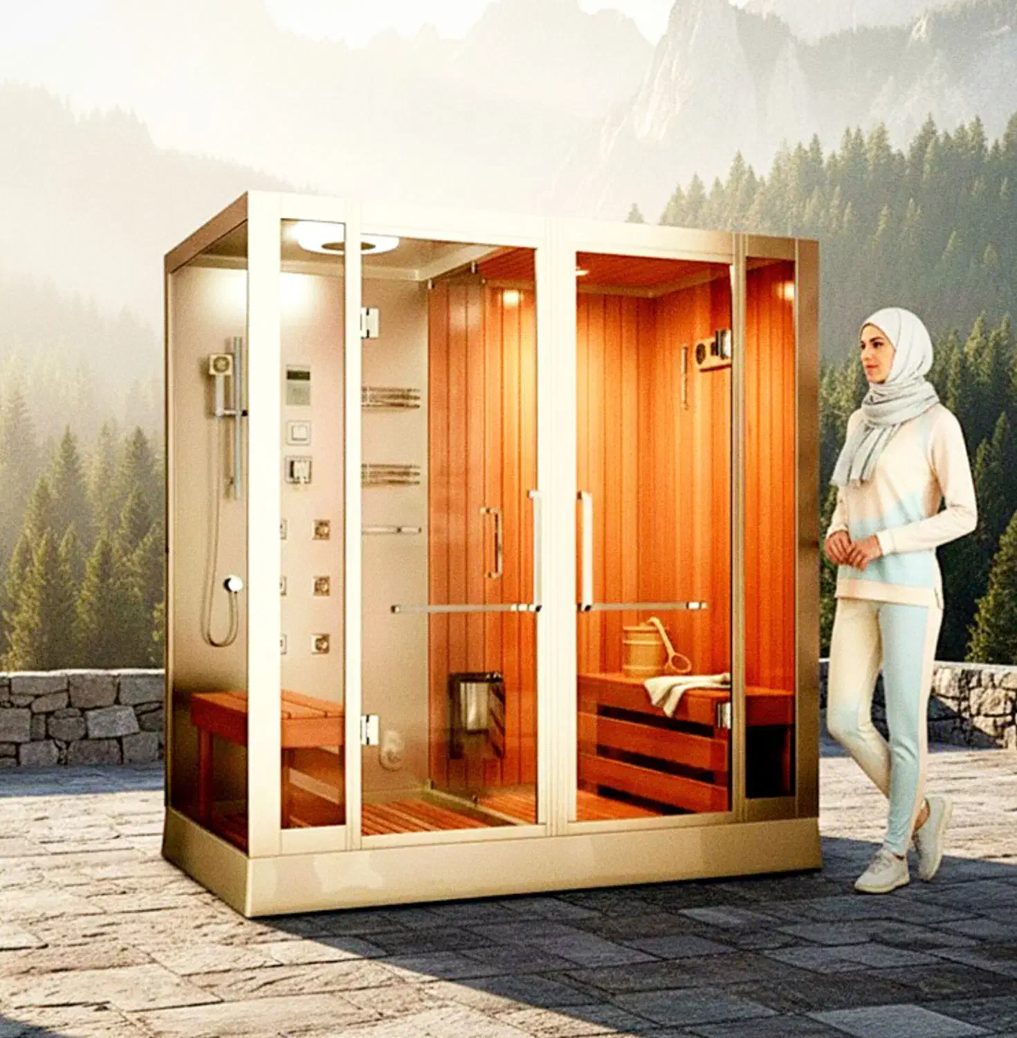 کابین 2قلو سونا خشک و بخار با دوش اسپا شخصی جکوزی|لوازم حمام|تهران, کوی بیمه|دیوار