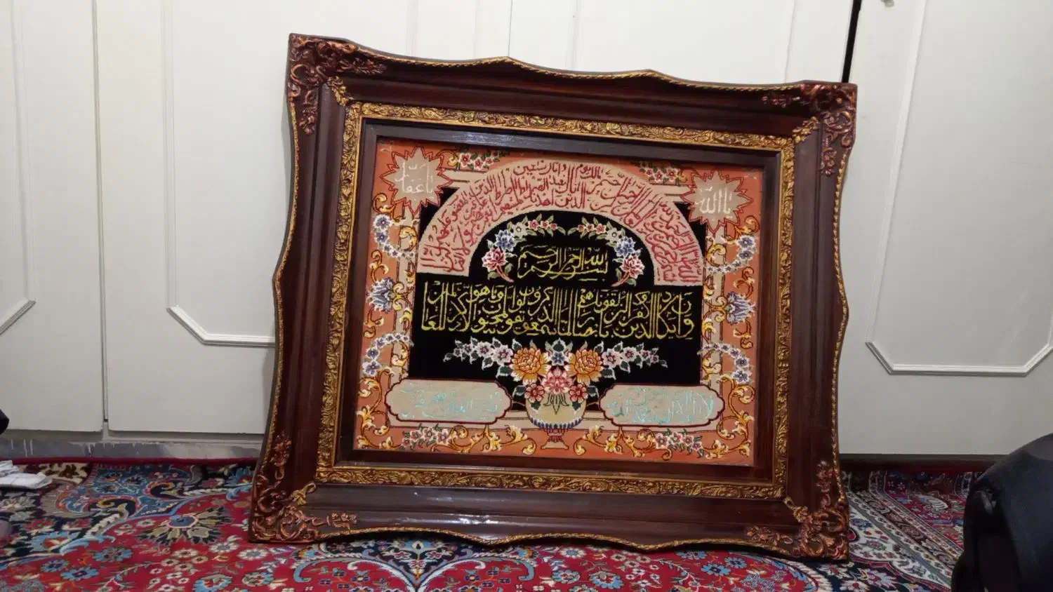 دوتا. تابلوفرش دست بافت با قاب چوبی|تابلو فرش|کرج, فاز ۳ گوهردشت|دیوار