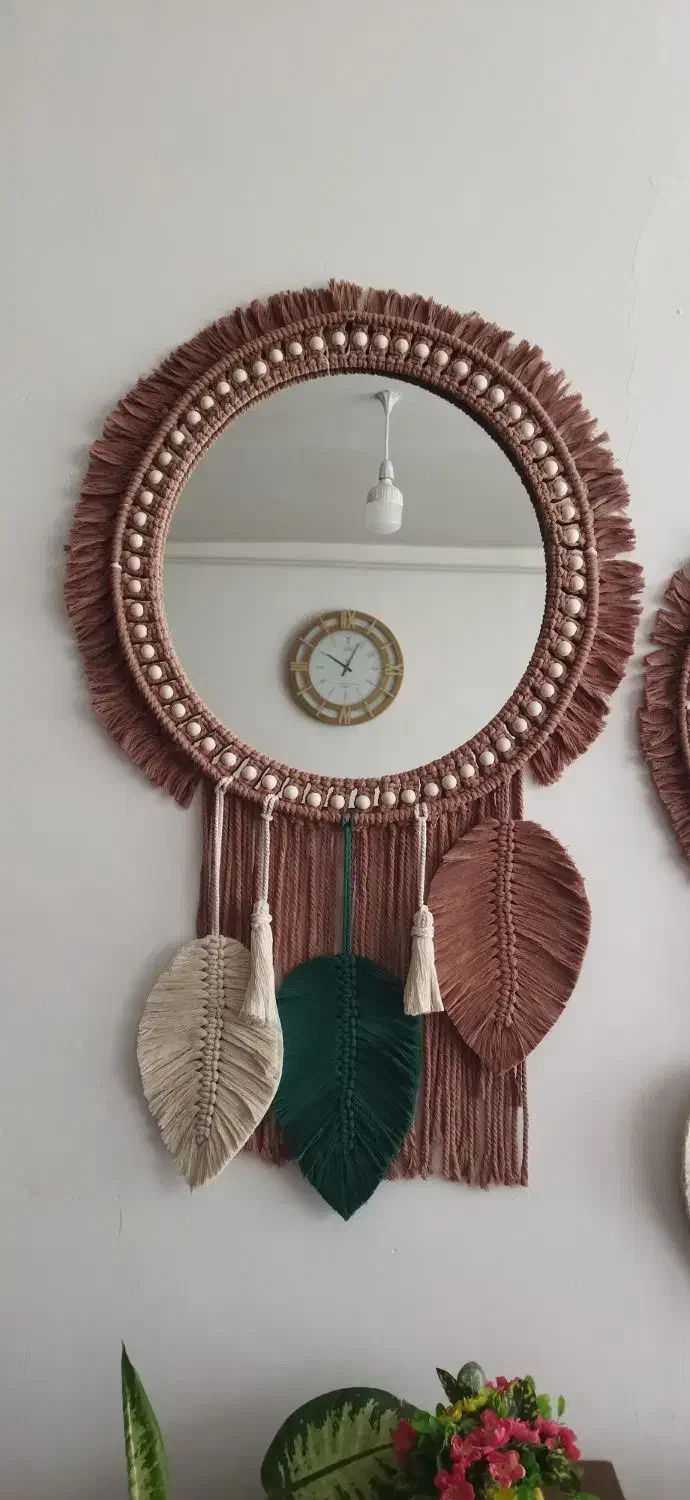 آینه مکرومه بافی|آینه|تاکستان, |دیوار