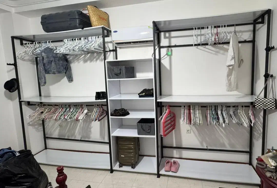 شلف و طبقه چوبی فلزی|کتابخانه، شلف، قفسههای دیواری|شیراز, کوی وحدت|دیوار