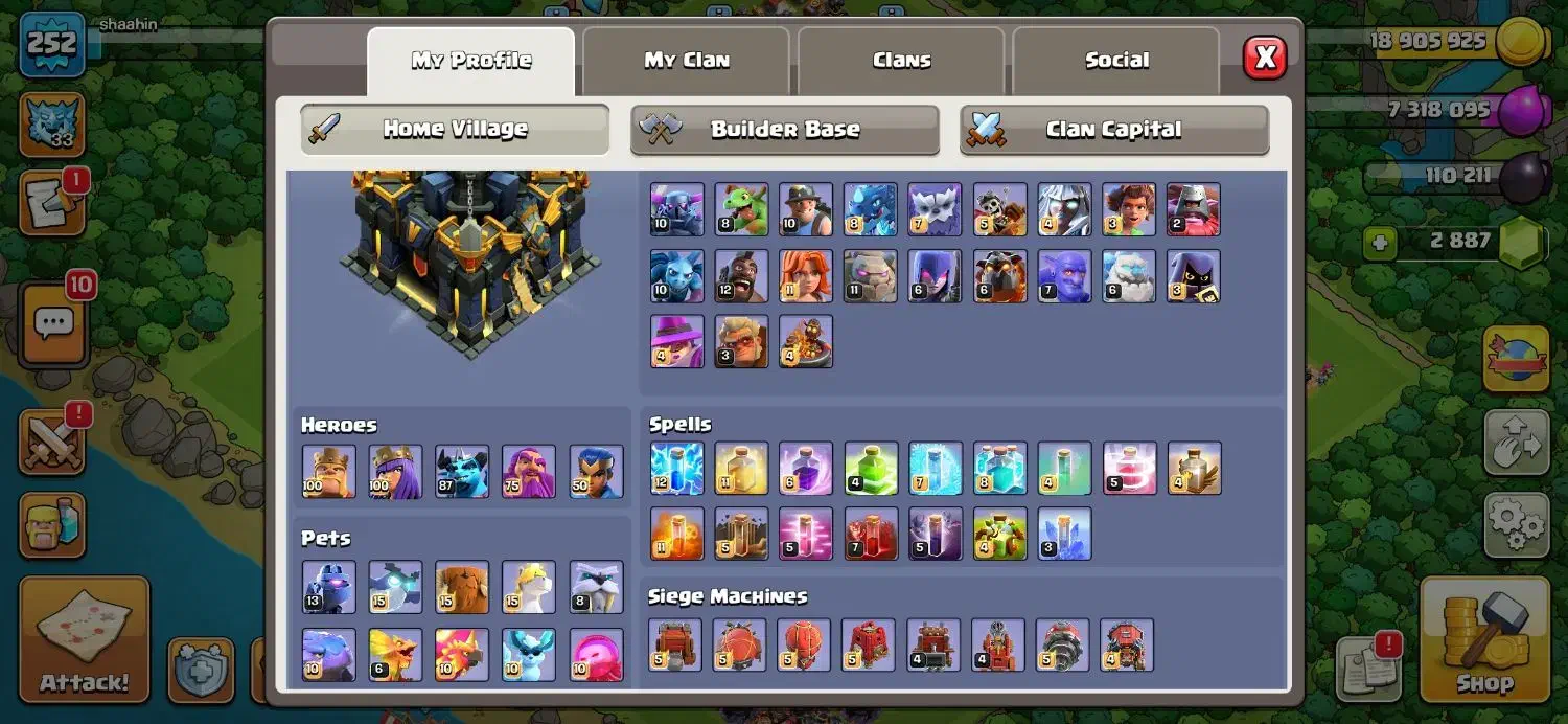 اکانت کلش آف کلنز تان 17 مکس|کنسول، بازی ویدئویی و آنلاین|بوشهر, |دیوار