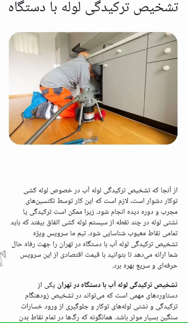 تشخیص ترکیدگی لوله با دستگاه تصویری|خدمات پیشه و مهارت|تهران, بلوار کشاورز|دیوار