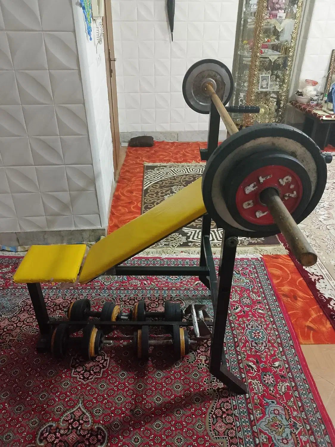 لوازم ورزشی پرس سینه دمبل صفحه هالتر|تجهیزات ورزشی|قدس, شهرقدس|دیوار
