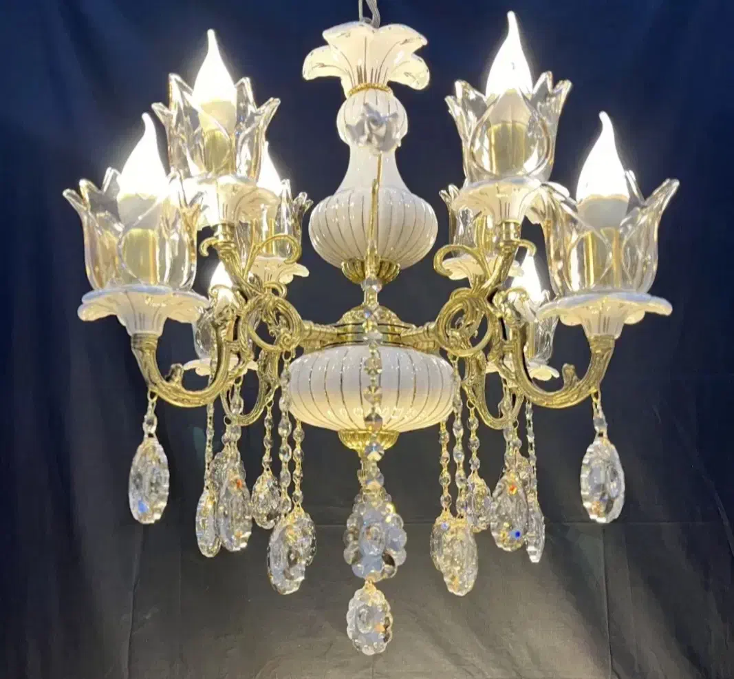 لوستر۸شعله برنزی مدل باراکات(ضمانت کتبی)|لوستر و چراغ آویز|نسیم‌شهر, |دیوار