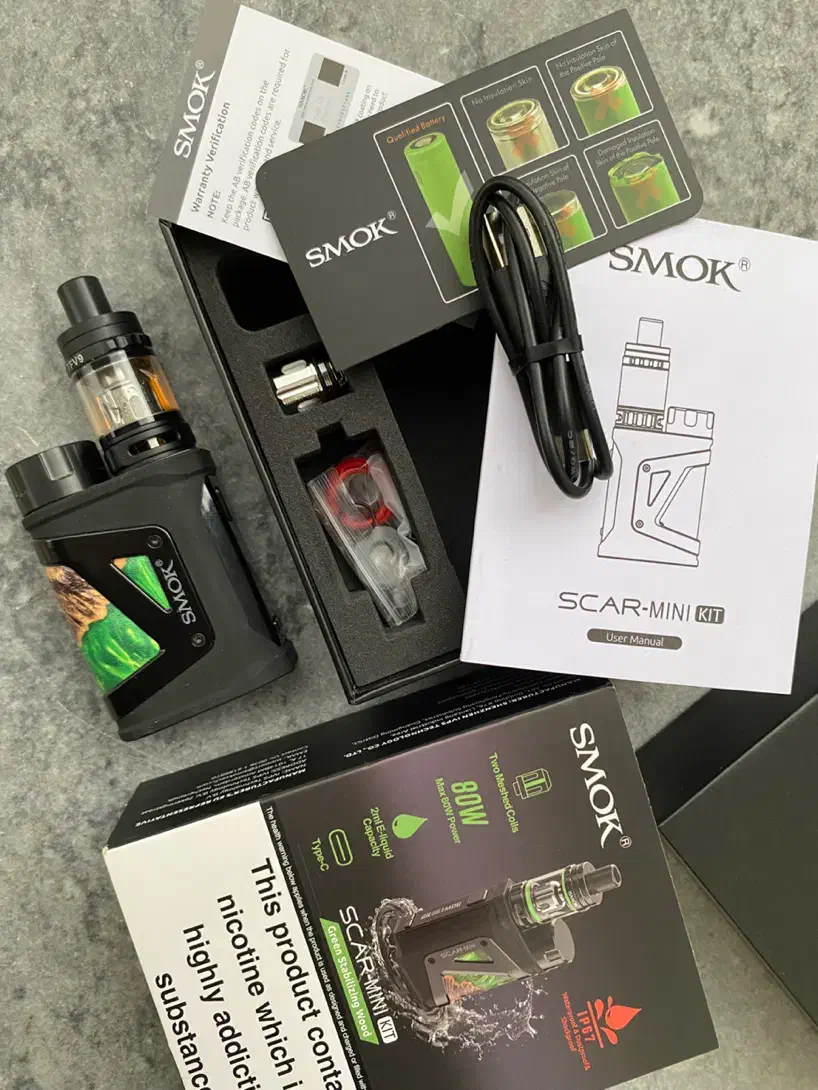 ویپ scar mini برند smok رنگ green stabilizing wood|زیورآلات و اکسسوری|بهشهر, |دیوار