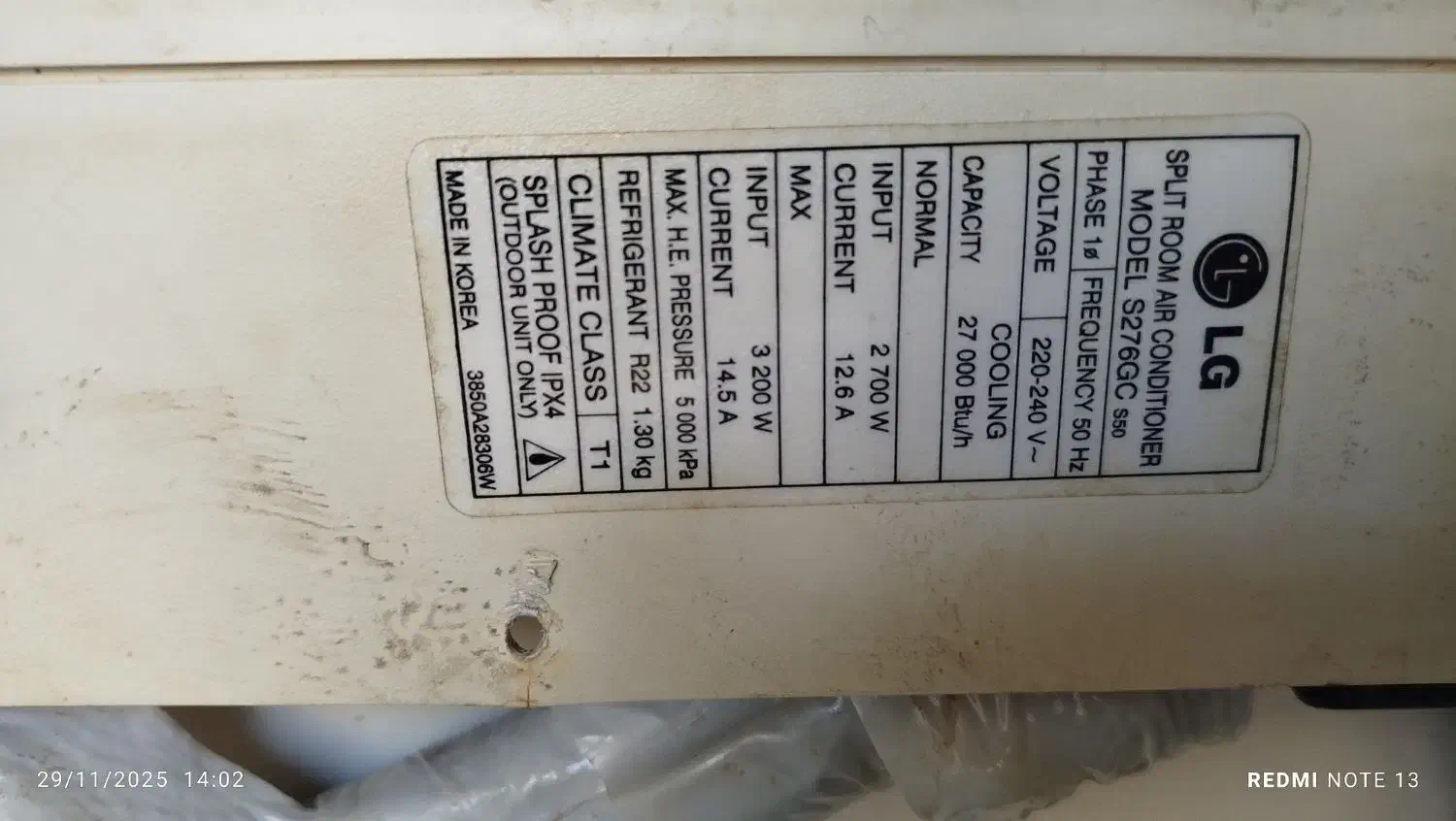 کولر گازی الجی کره ای اصل 25000|کولر گازی و فن‌کوئل|مشهد, چهاربرج|دیوار