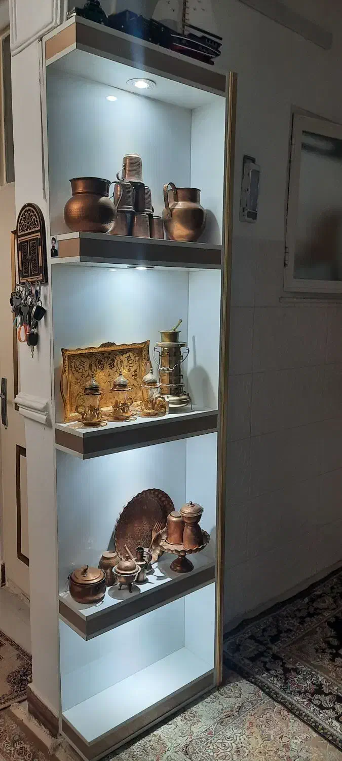 ویترین ام دی اف هالوژن دار هایگلاس نو|بوفه، ویترین، کنسول|هشتگرد, هشتگرد قدیم|دیوار