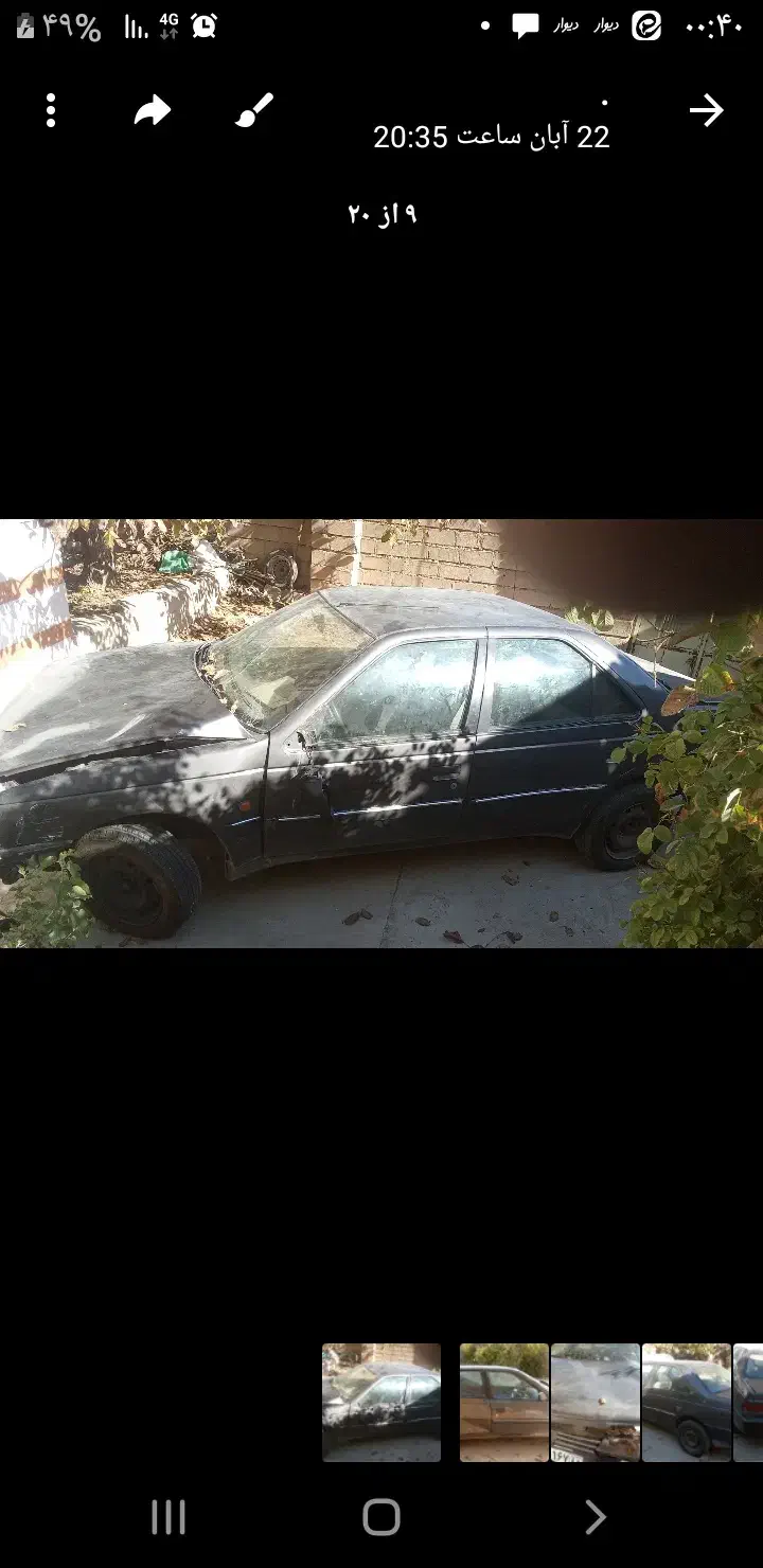 فروش پژو روآتصادفی|خودرو سواری و وانت|اردل, |دیوار