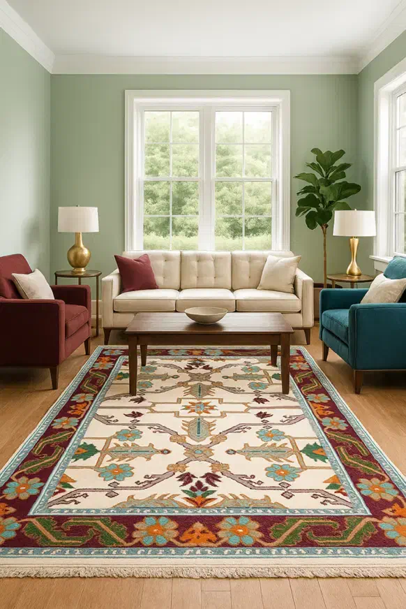 فرش دستبافت مدرن سلطان آباد|فرش|مشهد, بهارستان|دیوار