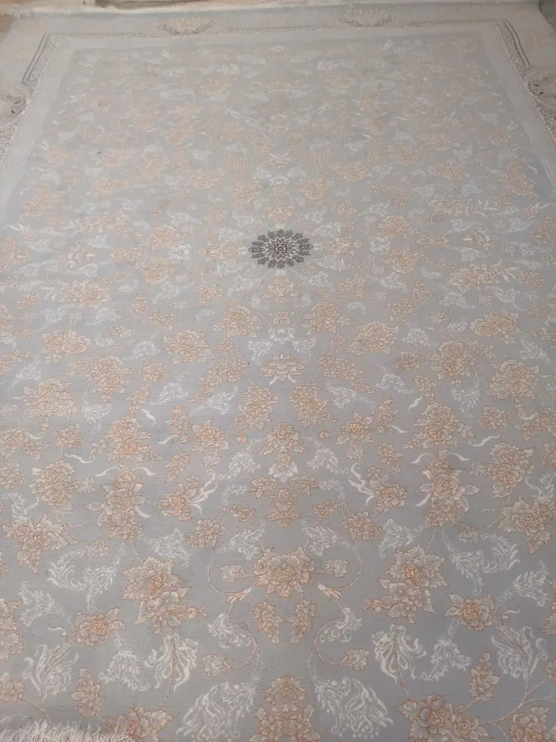 جفت فرش نو ۱۲متری طرح طوسی روشن|فرش|بوئین و میاندشت, |دیوار