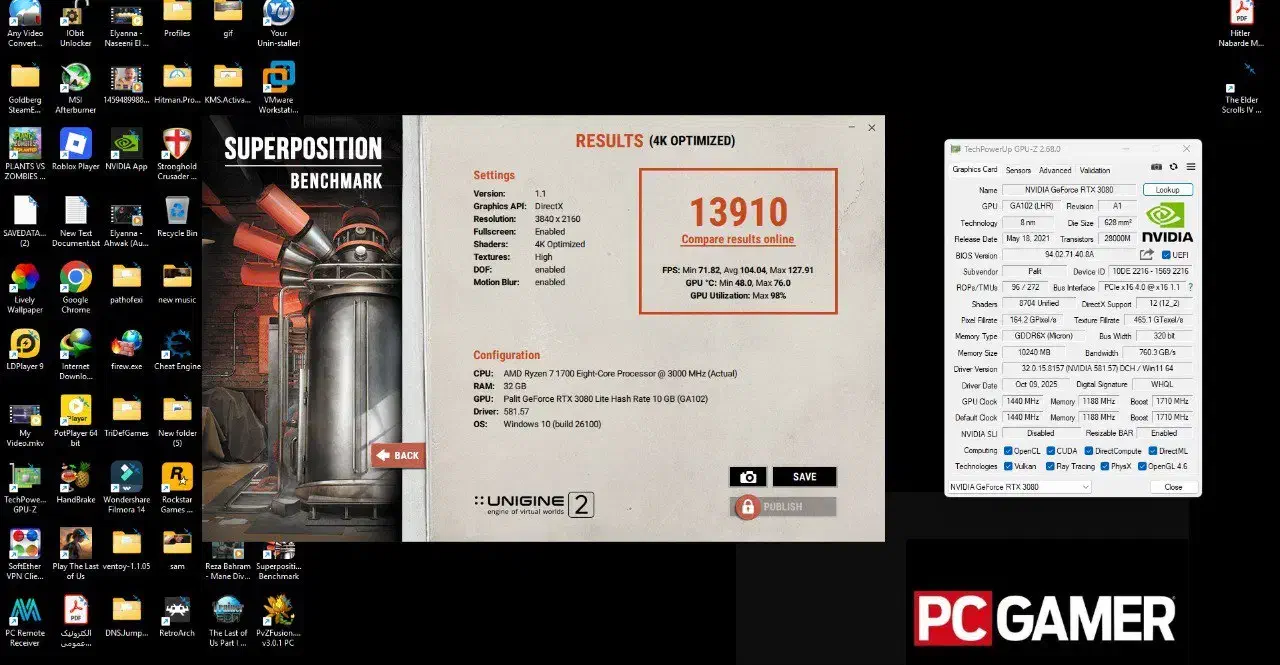 کارت گرافیک palit 3080 گیمینک پرو|قطعات و لوازم جانبی رایانه|رشت, بلوار گیلان|دیوار