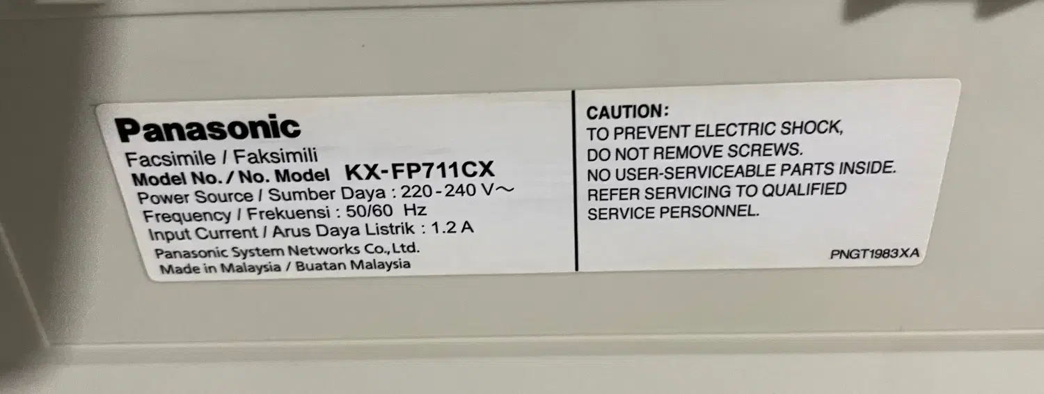 فکس PANASONIC مدل KX-FP711CX|پرینتر، اسکنر، کپی، فکس|کرمان, |دیوار