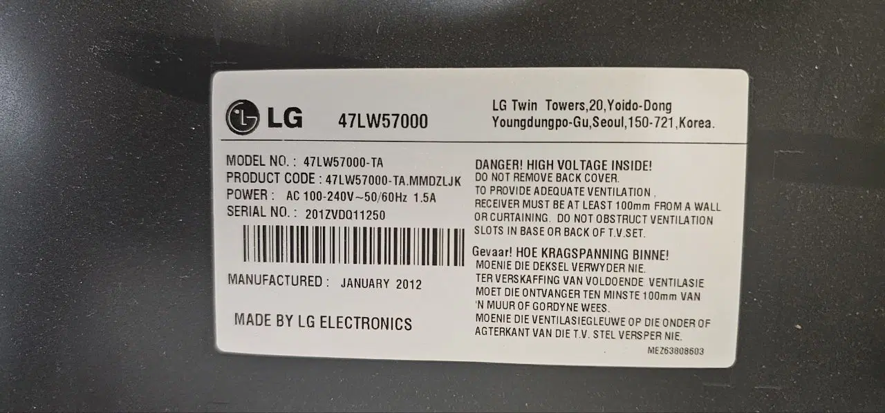 تلوزیون LG سه بعدی ۴۷ اینچ 47LW57000|تلویزیون و پروژکتور|تهران, ده‌ونک|دیوار