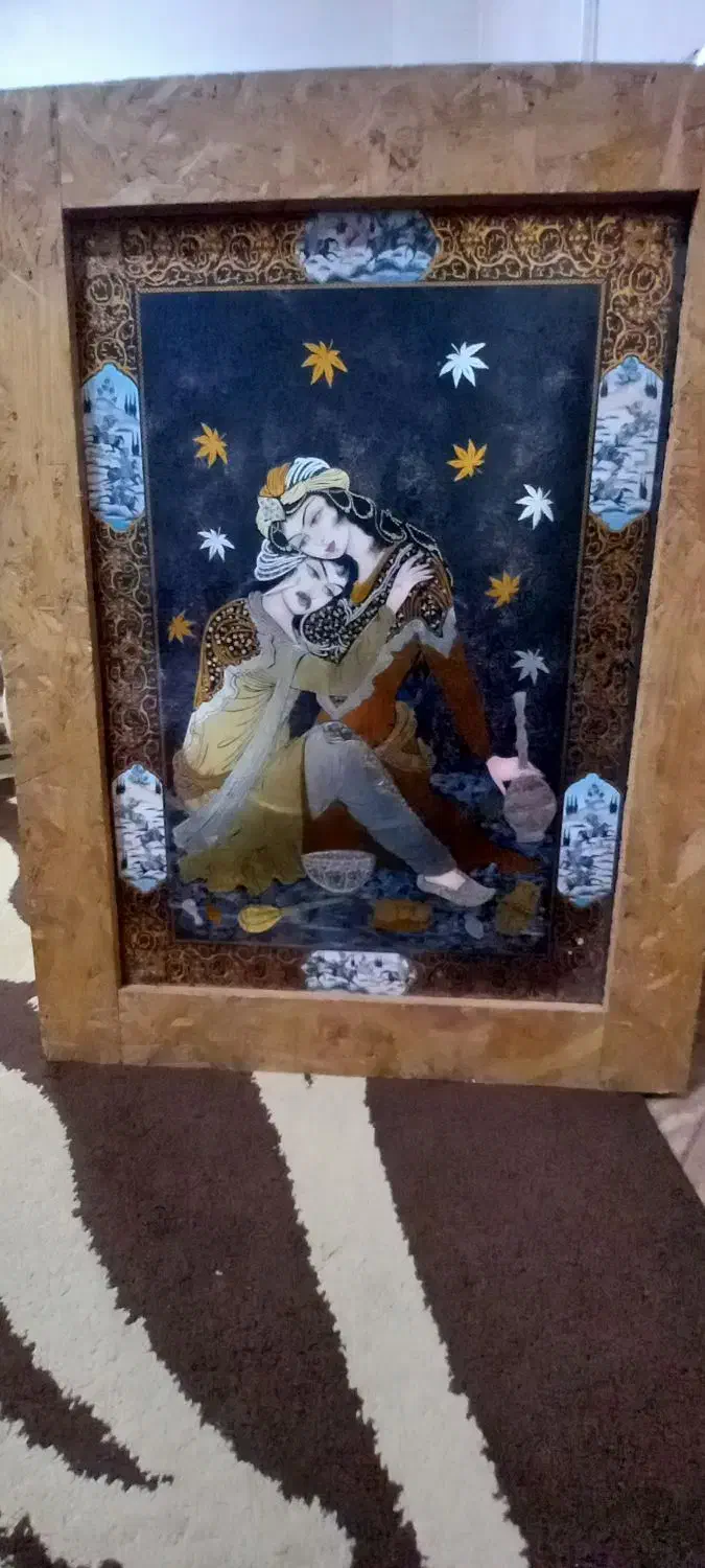 تابلو چوبی طرح لیلی و مجنون|تابلو، نقاشی، عکس|شهرکرد, |دیوار