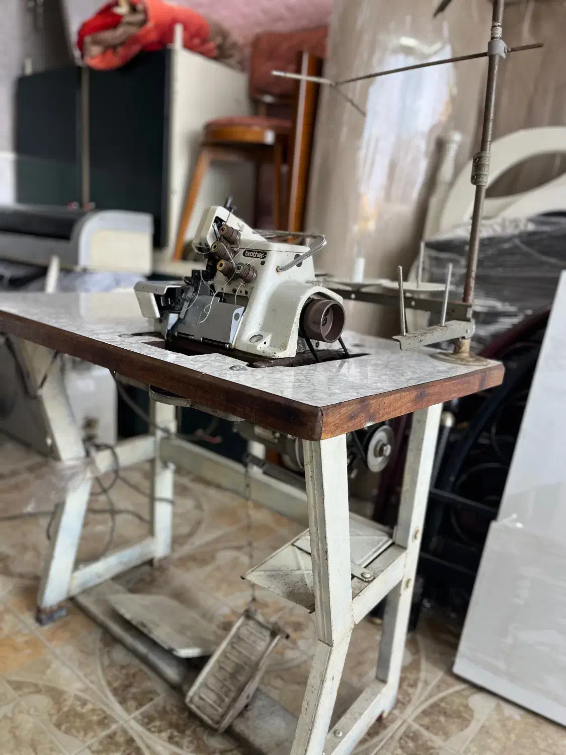 چرخ سردوز ۵نخ مدل Brother موتور clutch|چرخ خیاطی و ریسندگی|رامسر, |دیوار