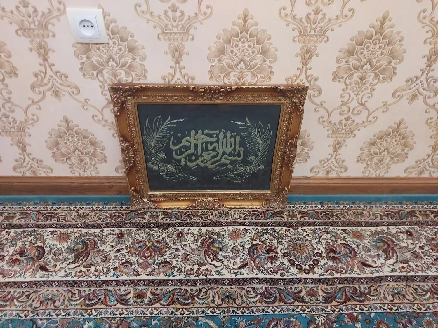 تابلو گلدوزی شده بسم الله ۵۶ سانت|تابلو، نقاشی، عکس|تهران, طیب|دیوار