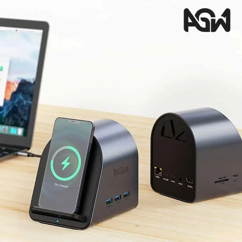 مبدل هاب ۱۱ پورت مدل USB مدل  به همراه شارژ وایرلس|قطعات و لوازم جانبی رایانه|مشکین‌دشت, |دیوار