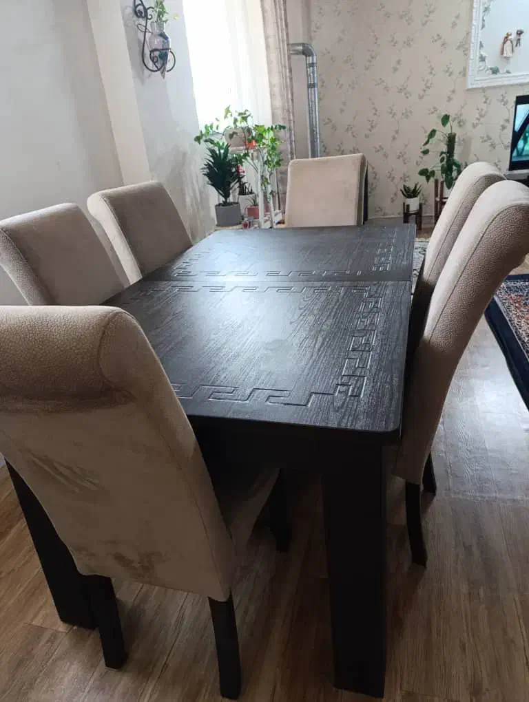 میز وصندلی غذاخوری ۶نفره میز به ۸نفره هم میشه|میز و صندلی غذاخوری|شلمان, |دیوار