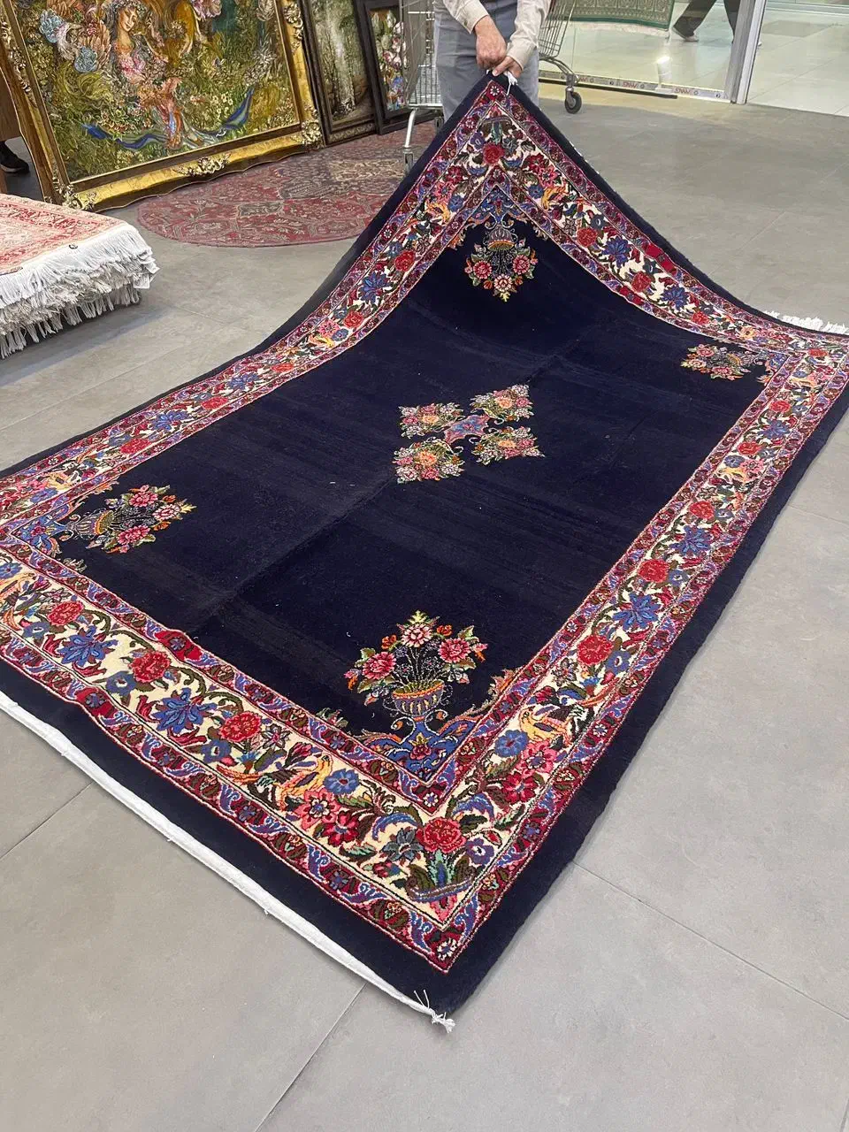 فرش دستباف (بساک) ۱۶۵ در ۲۴۵ بیجار ریز باف|فرش|مشکیندشت, |دیوار