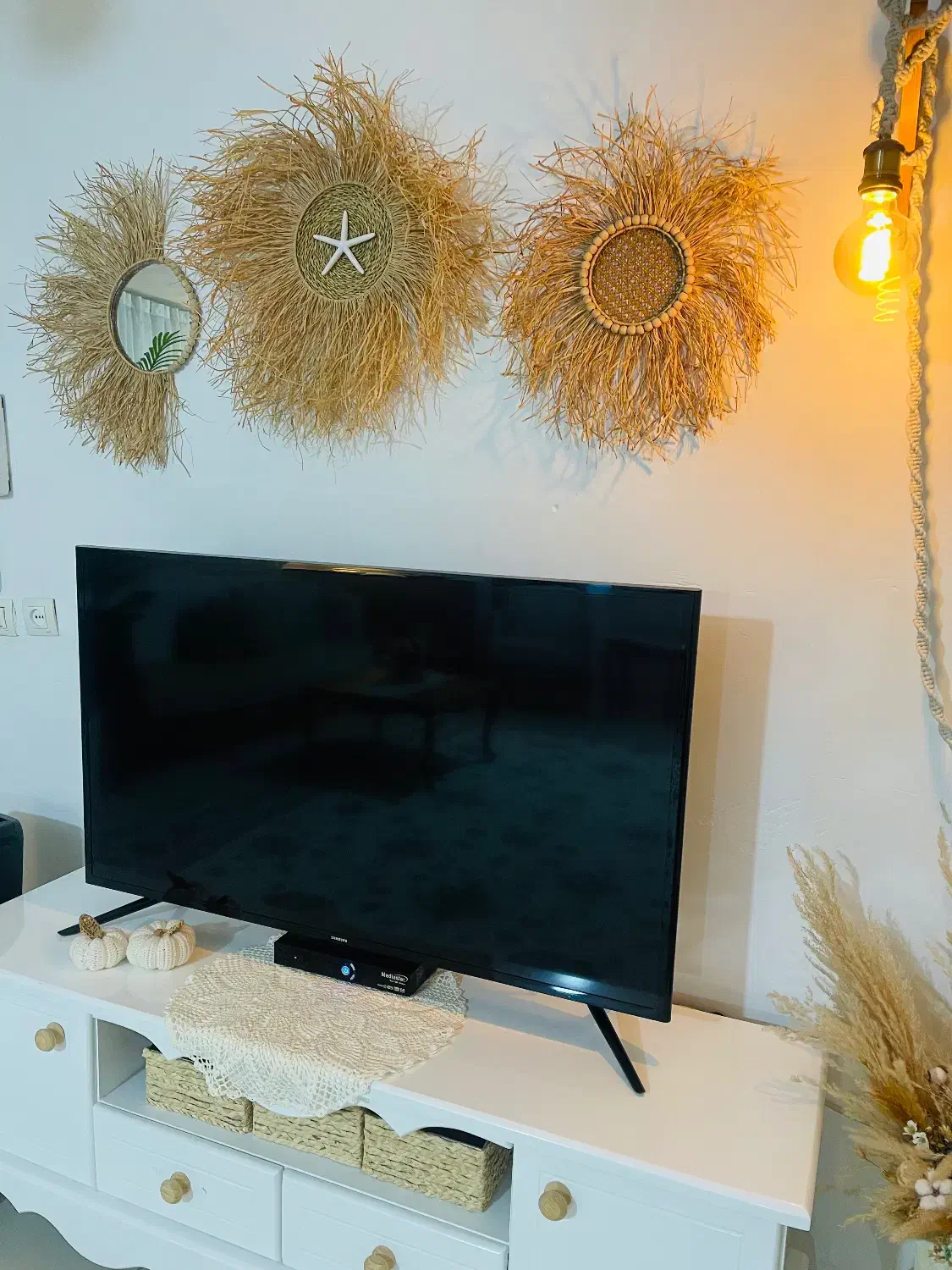 دیوارکوب حصیری رافیا حصیری ستاره دریایی اینه دار|صنایع دستی و سایر لوازم تزئینی|محمدشهر, محمدشهر|دیوار