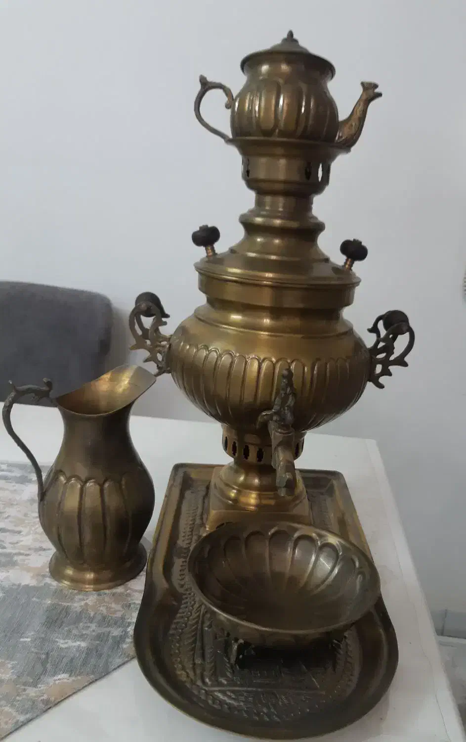 سماور ذغالی برنجی|سماور، چایساز، قهوهساز|قدس, شهرقدس|دیوار