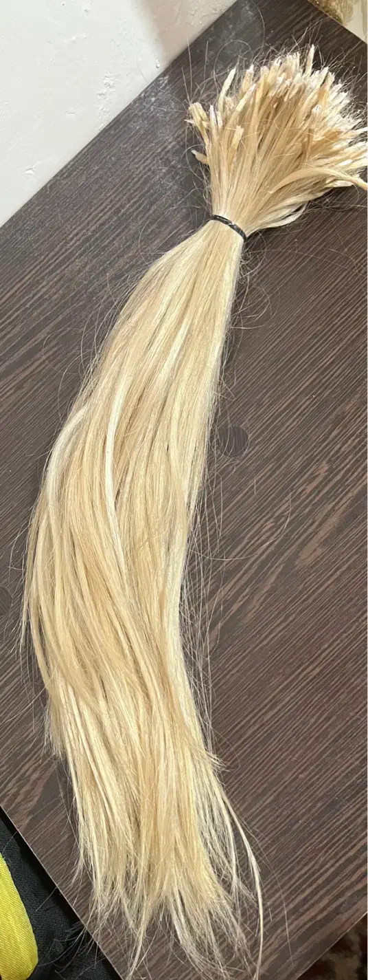 موی طبیعی ابریشمی ۴۰ سانت رنگ شده بلوند ۲۵۰ شاخه|آرایشی، بهداشتی، درمانی|مراغه, |دیوار