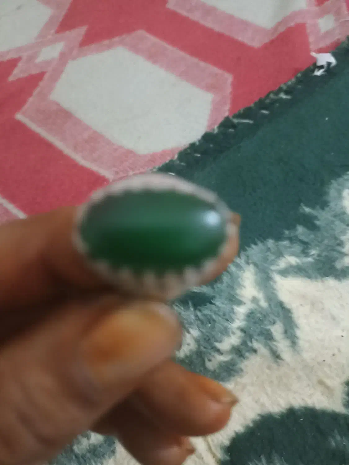 انگشترعقیق یمن سبزحسینی ب ضمانت|جواهرات|زابل, |دیوار